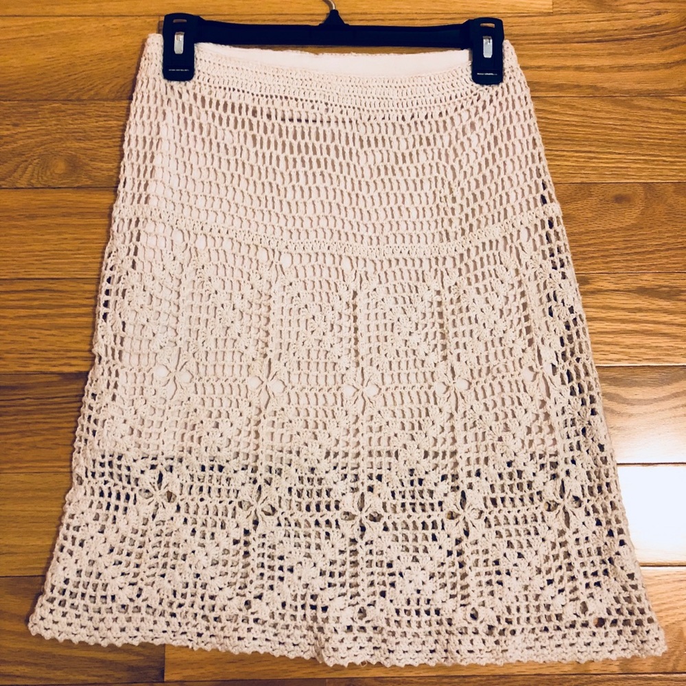 Crochet Ivory Skirt Sz M